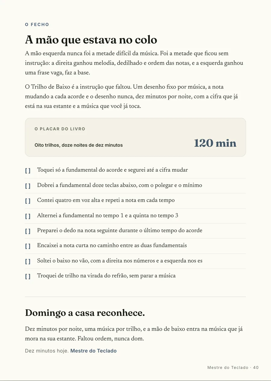 O fecho: O placar da Vera: oito trilhos em doze noites de dez minutos, com a cifra que já estava na estante